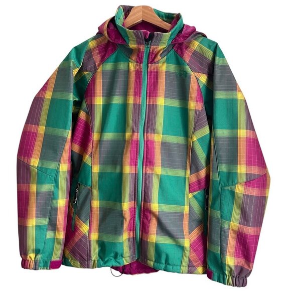 The North Face Jackets & Blazers - The North Face Women Jacket Size Large Colorblock Hooded Plaid Outdoor Y2K Core